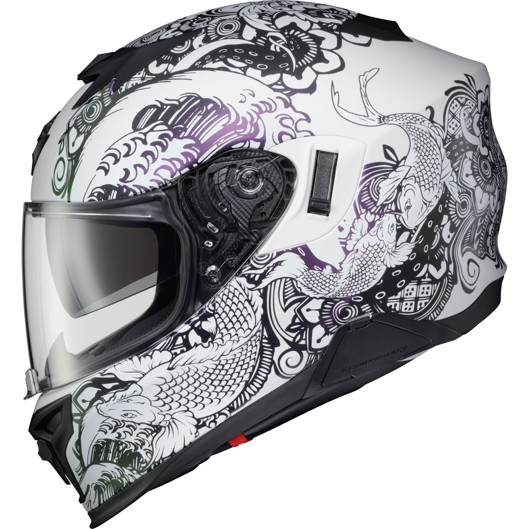 SCORPION EXO EXO-T520 Nama-Sushi Helmet White/Chameleon - Side View