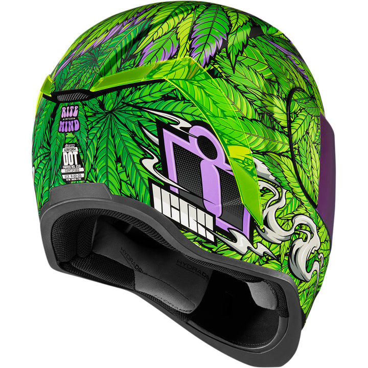 ICON Airform™ Ritemind Glow™ Helmet Green - Rear Right Side View