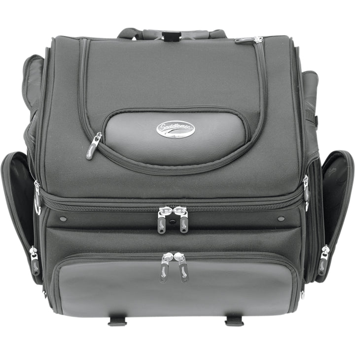 SADDLEMEN Pet Voyager - Front Top View with Side Pockets Opened