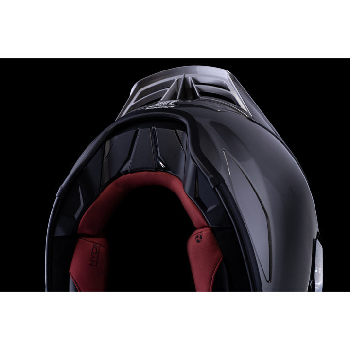 ICON Domain™ Cornelius Helmet Silver - Close-Up of Bottom Rear Details