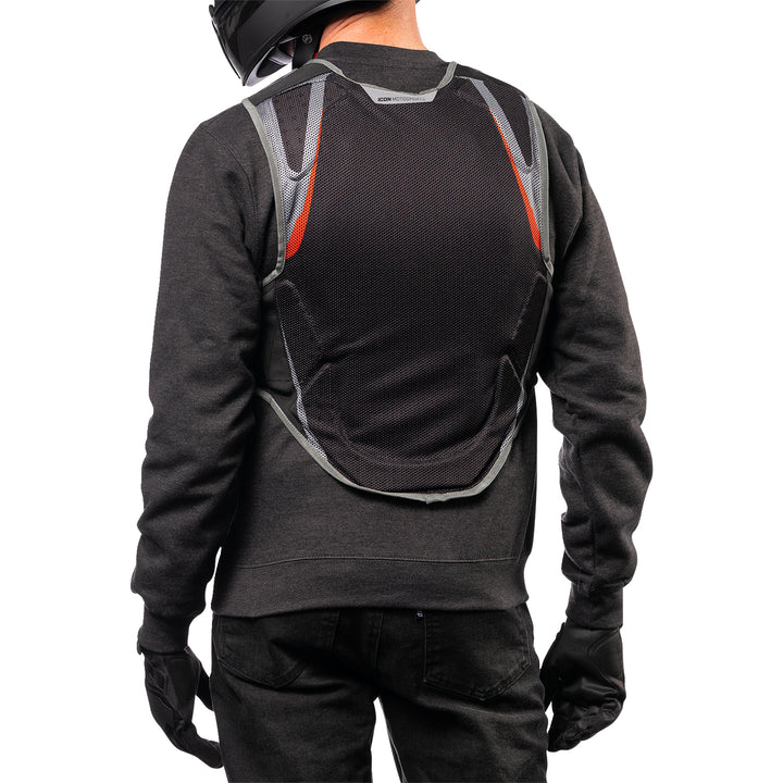 ICON Field Armor Softcore™ Vest Megabolt Black - Rear View of Model Posing in Vest