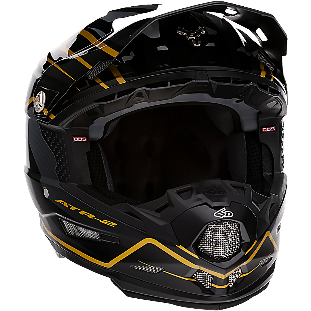 6D Helmets ATR-2 Phase Helmet Black/Gold - Front Right Side View
