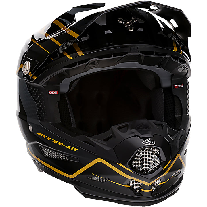 6D Helmets ATR-2 Phase Helmet Black/Gold - Front Right Side View