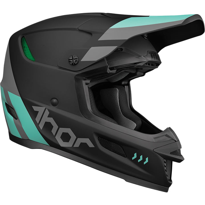 THOR Reflex Cube MIPS® Helmet Black/Mint - Front Side View