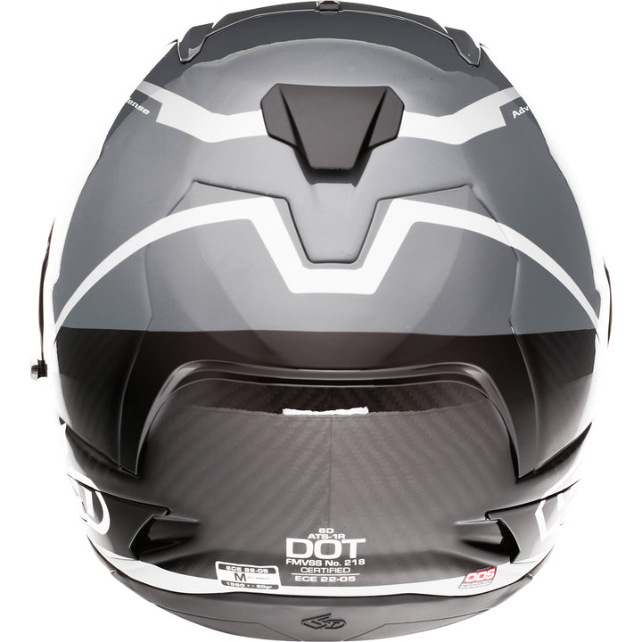 6D Helmets ATS-1R Alpha Helmet Silver - Rear View