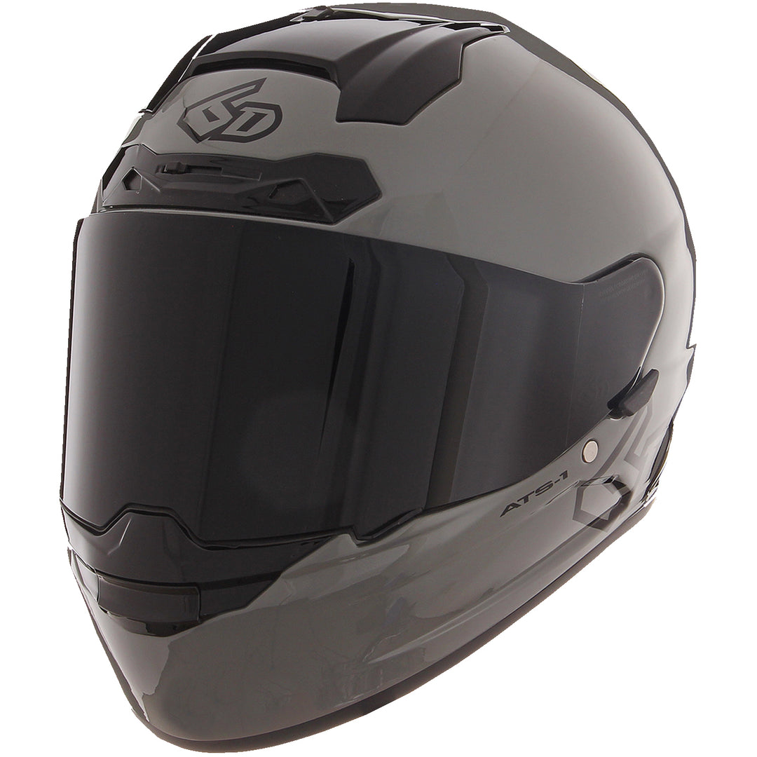 6D Helmets ATS-1R Solid Helmet Gloss Gray - Front Left Side View