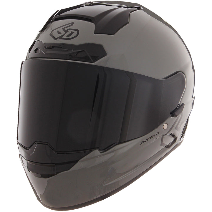 6D Helmets ATS-1R Solid Helmet Gloss Gray - Front Left Side View