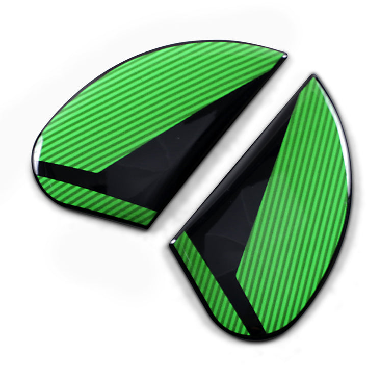 ICON Airform™ Helmet Side Plates — Conflux Green - Angled Side View of Pair
