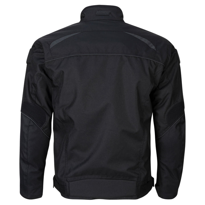 Noru Taifu Waterproof Motorcycle Street Jacket Black - Rear View