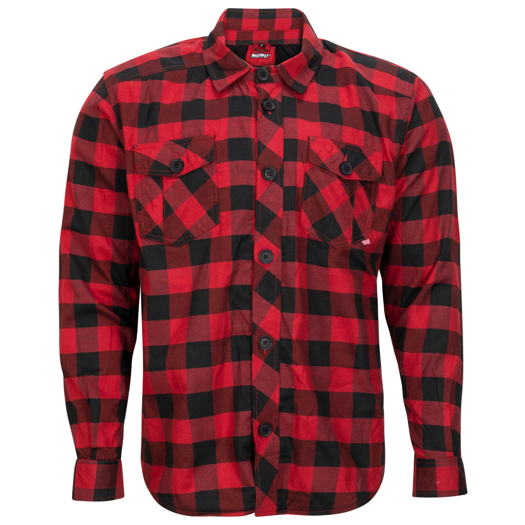 Noru Check Riding Shirt Red/Black - Front View
