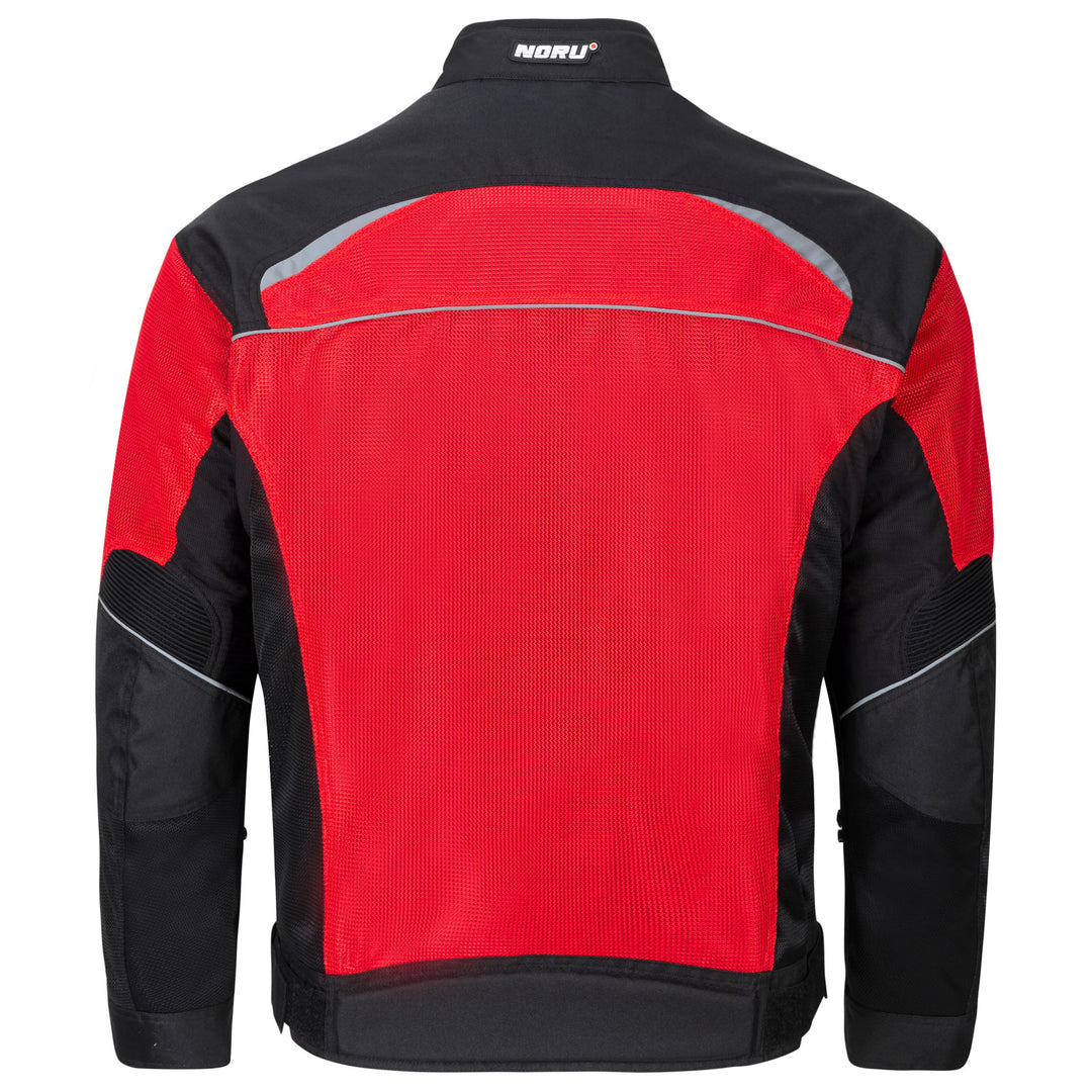 Noru Kuki Motorcycle Street Mesh Jacket Red/Black - Rear View
