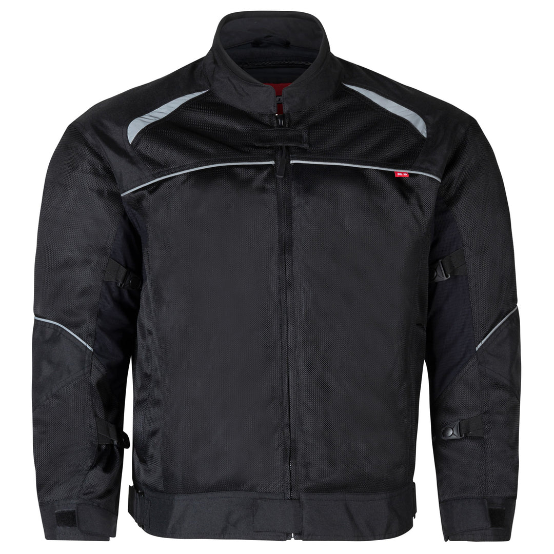 Noru Kuki Motorcycle Street Mesh Jacket Black - Front View
