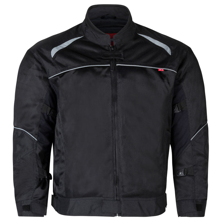 Noru Kuki Motorcycle Street Mesh Jacket Black - Front View