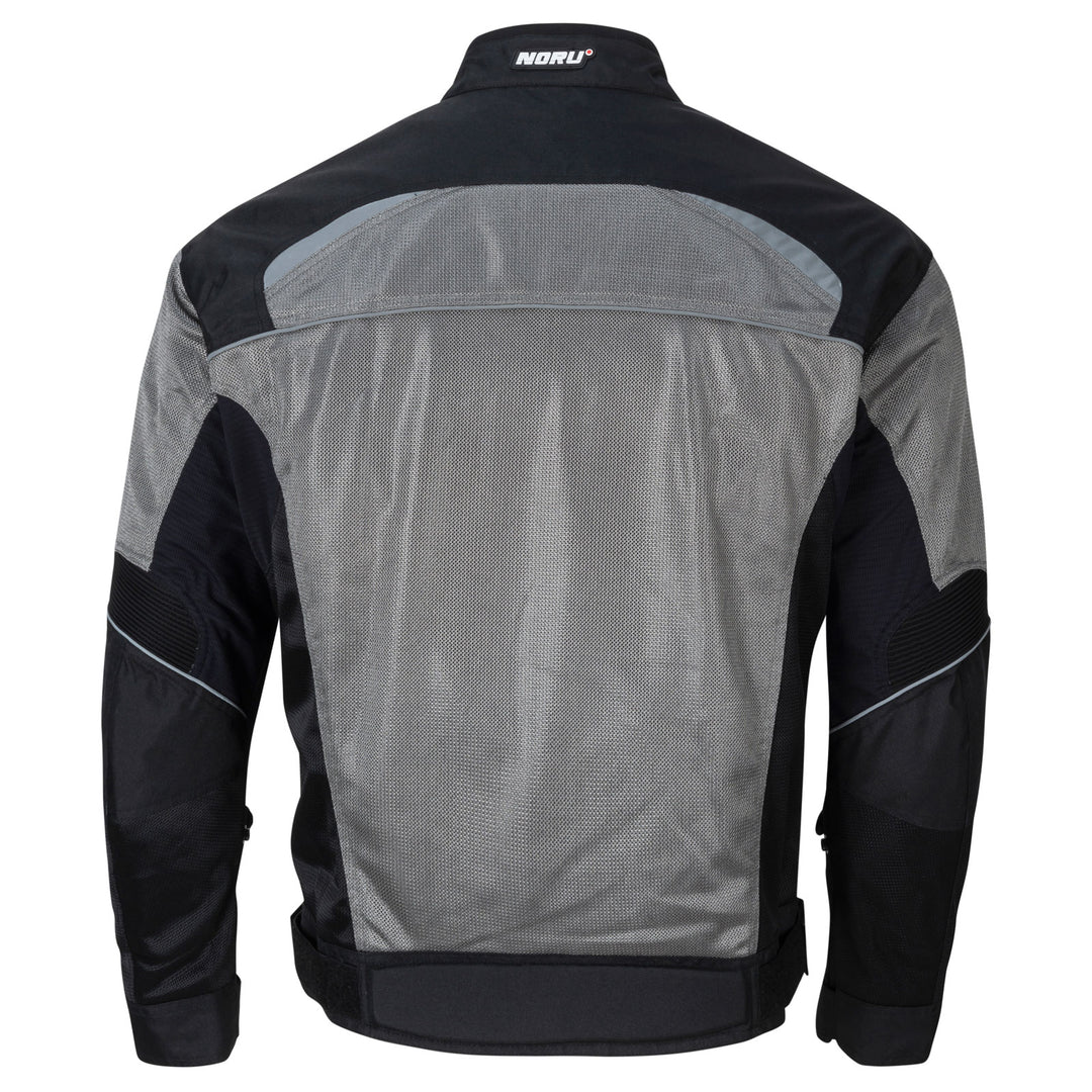 Noru Kuki Motorcycle Street Mesh Jacket Grey/Black - Rear View