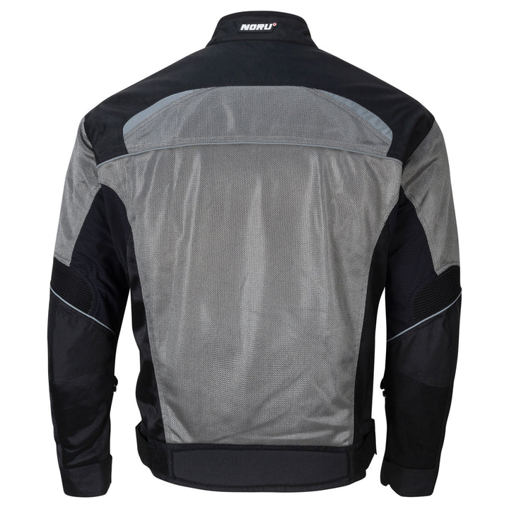 Noru Kuki Motorcycle Street Mesh Jacket Grey/Black - Rear View
