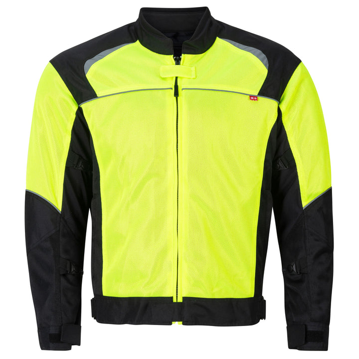Noru Kuki Motorcycle Street Mesh Jacket Hi-Viz/Black - Front View