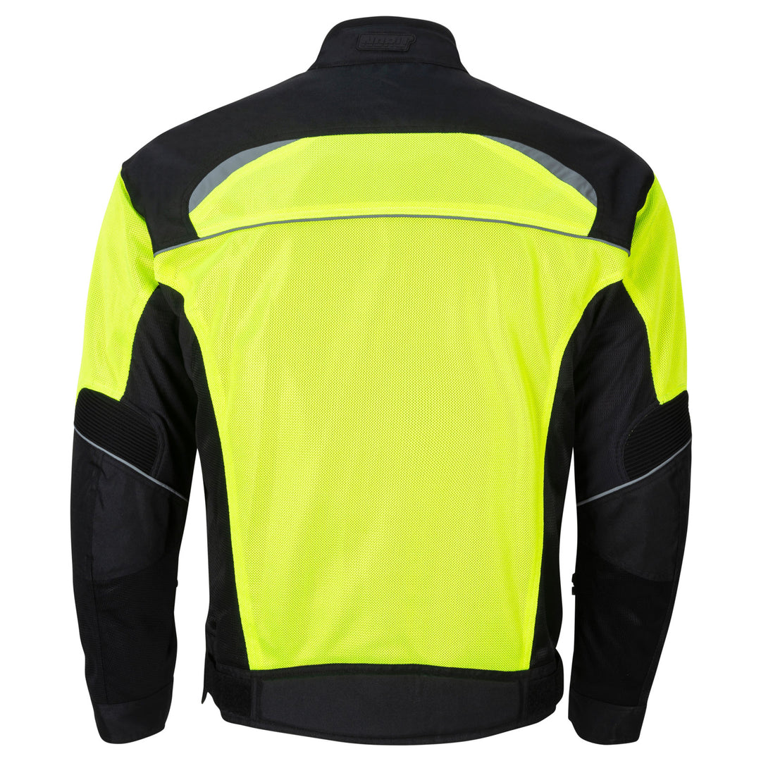 Noru Kuki Motorcycle Street Mesh Jacket Hi-Viz/Black - Rear View