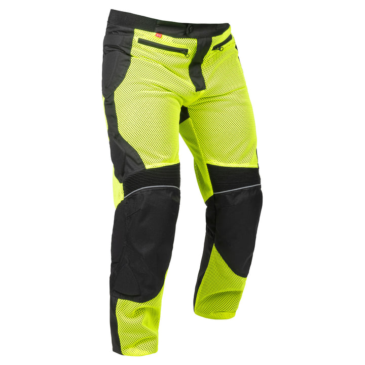 Noru Kiryu Morotcycle Street Mesh Pant Hi-Viz/Black - Front View