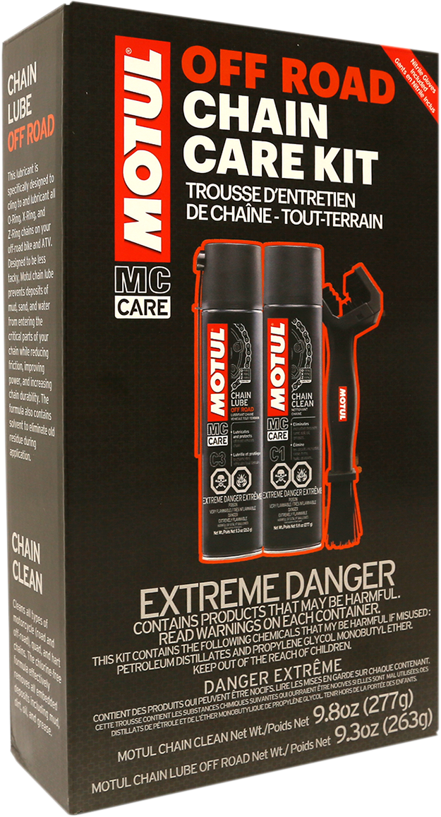 MOTUL Chain Care Kit - Off-Road - Front View of Box Case