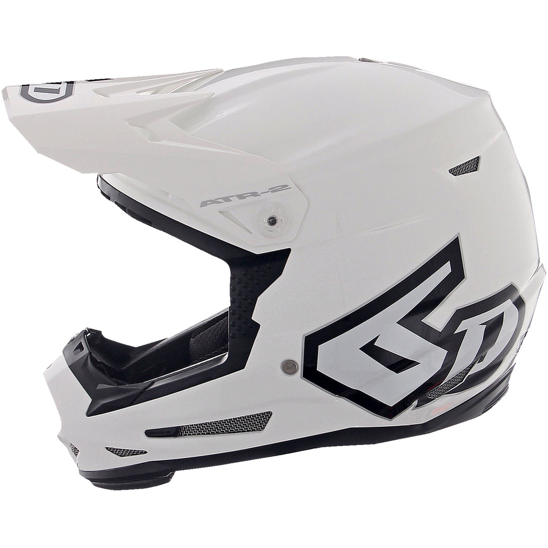 6D Helmets ATR-2 Solid Helmet Gloss White - Left Side View