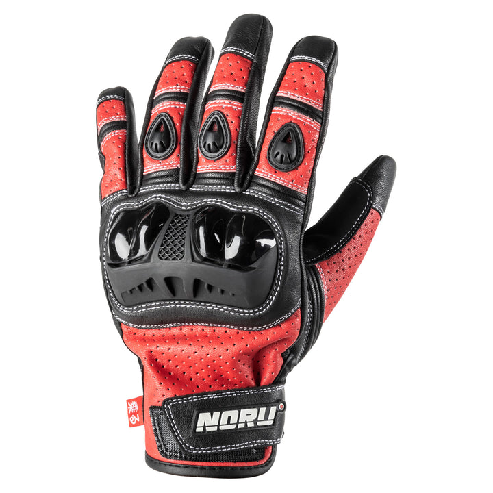 Noru Furo Glove Red/Black - Back of Hand View