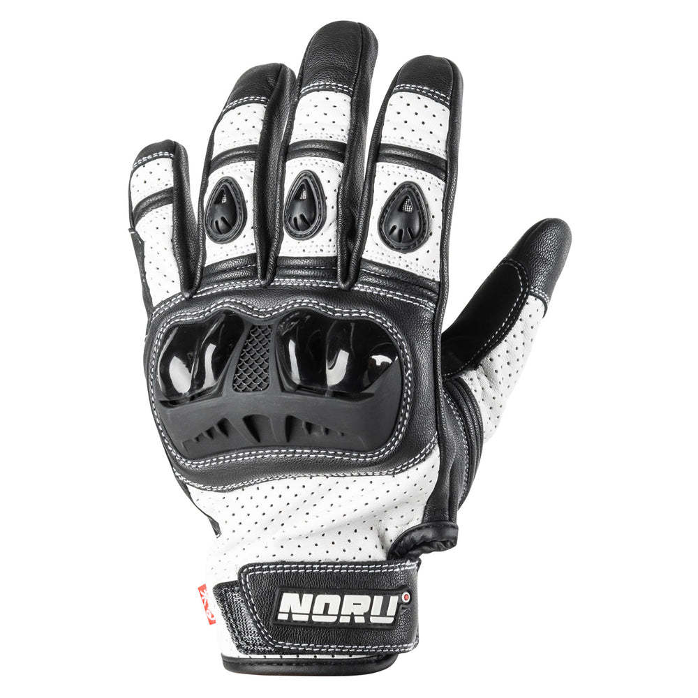 Noru Furo Glove White/Black - Back of Hand View