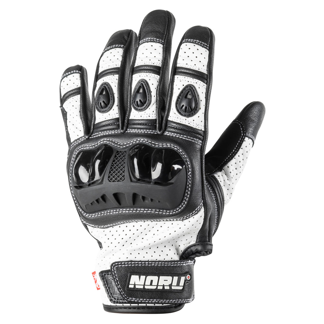 Noru Furo Glove White/Black - Back of Hand View