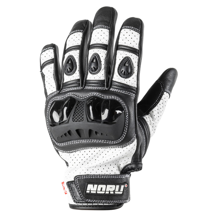 Noru Furo Glove White/Black - Back of Hand View