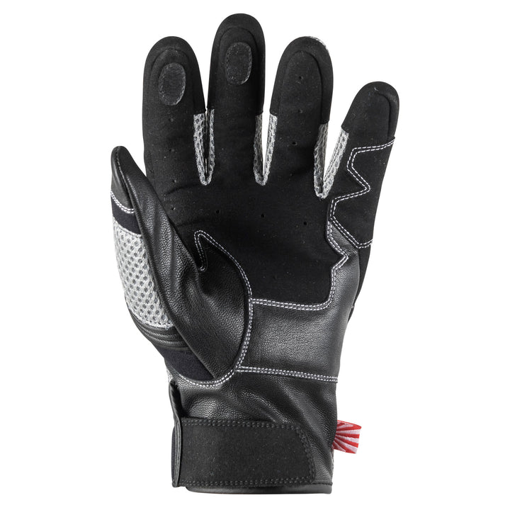 Noru Kiryu Motorcycle Street Glove Grey/Black - Palm View