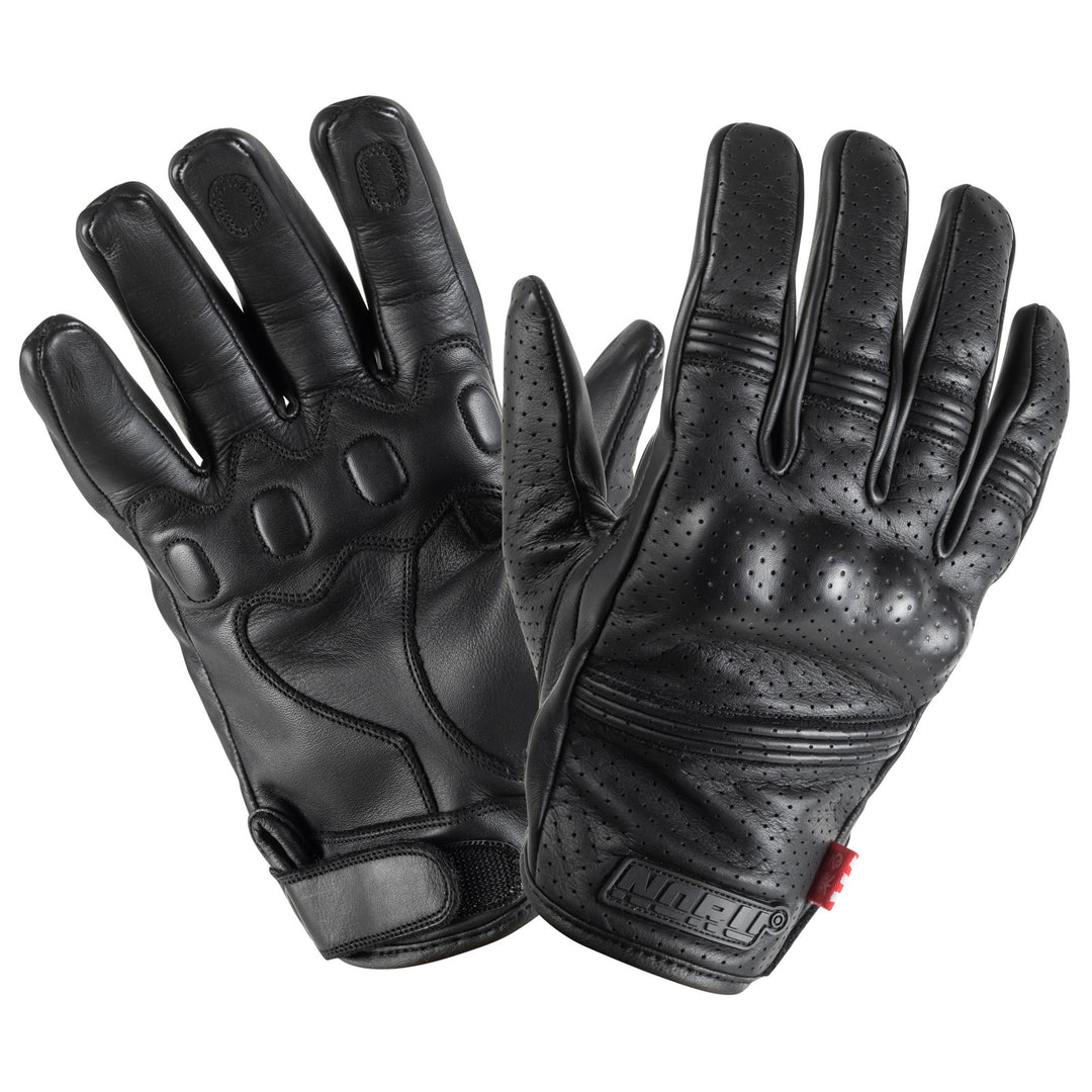 Noru Doro Motorcycle Street Glove - Back of Hand and Palm Views of Pair