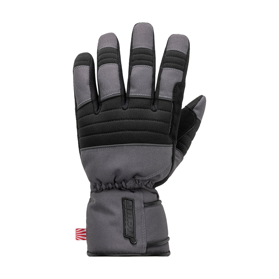 Noru Kiji WP Glove Gray/Black - Back of Hand View