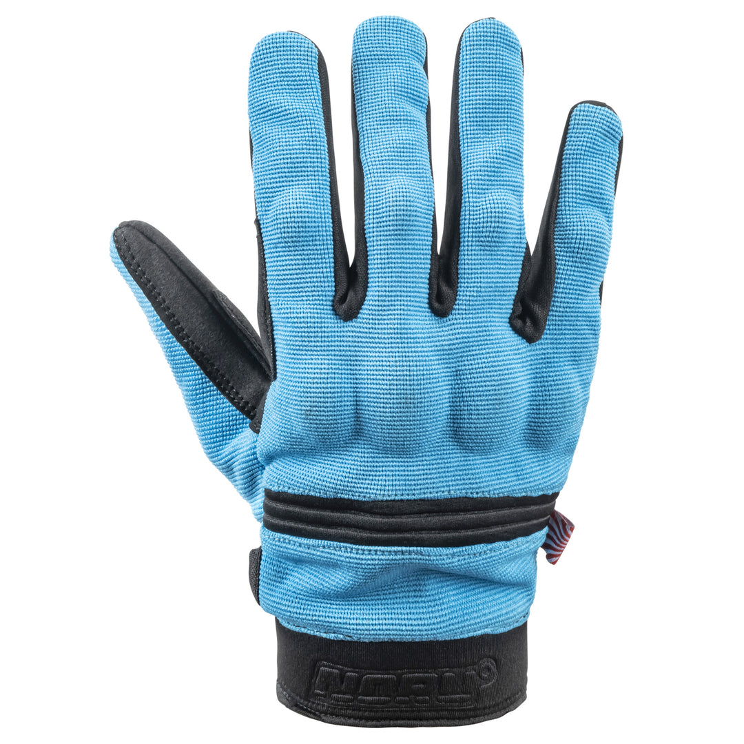 Noru Pawa Youth Glove Cyan - Back of Hand View