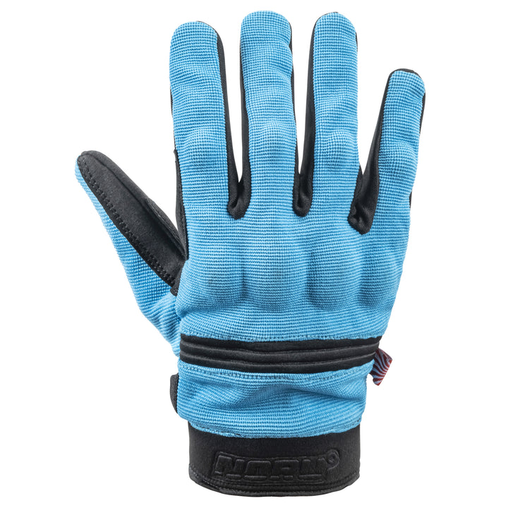 Noru Pawa Youth Glove Cyan - Back of Hand View