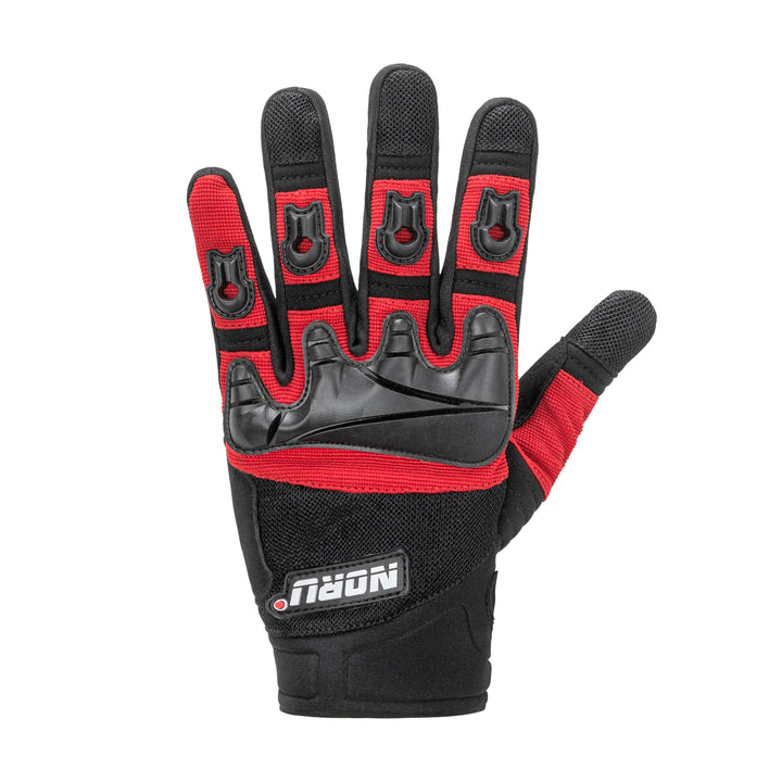 Noru Paruso Glove Red/Black - Back of Hand View