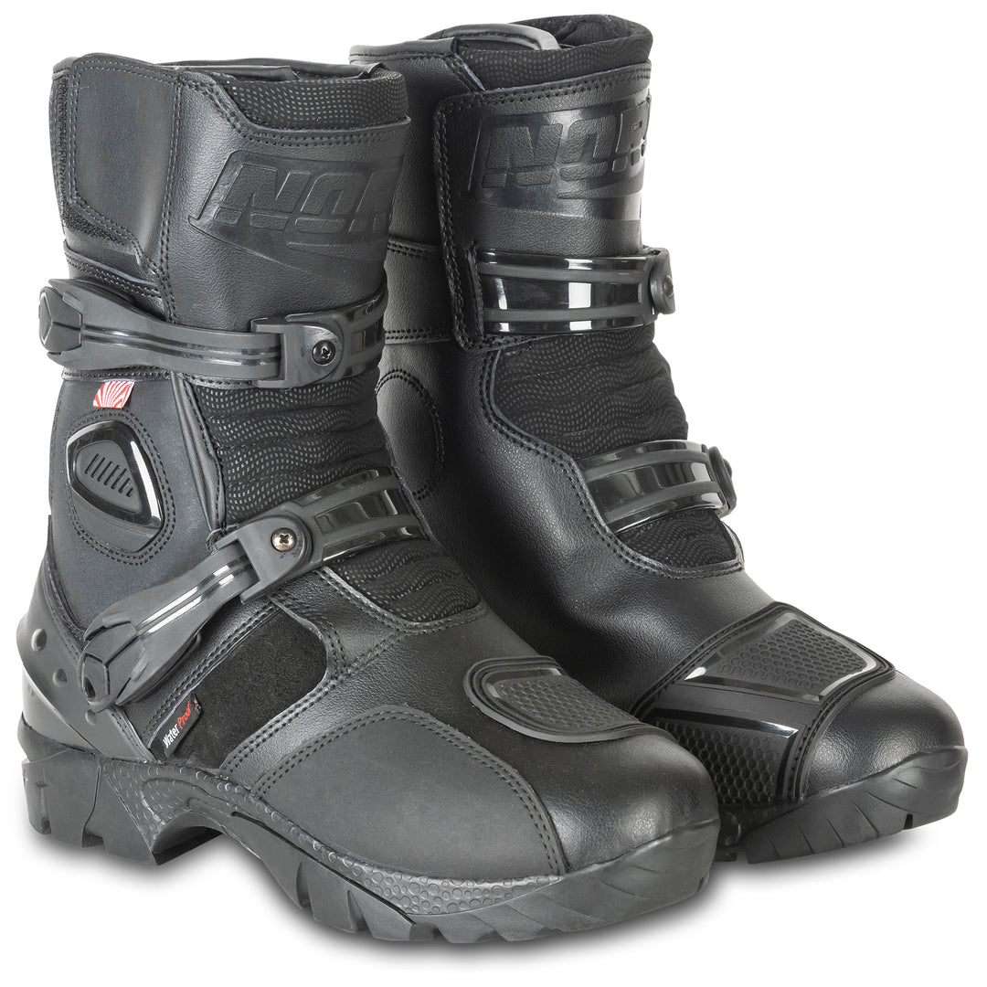Noru Chikei WP Adventure Boot Black - Front Side View of Pair