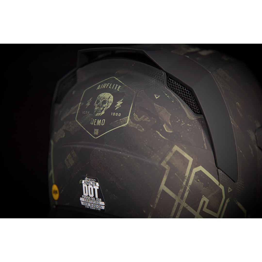ICON Airflite™ Demo MIPS® Helmet Black - Close-Up of Rear Details