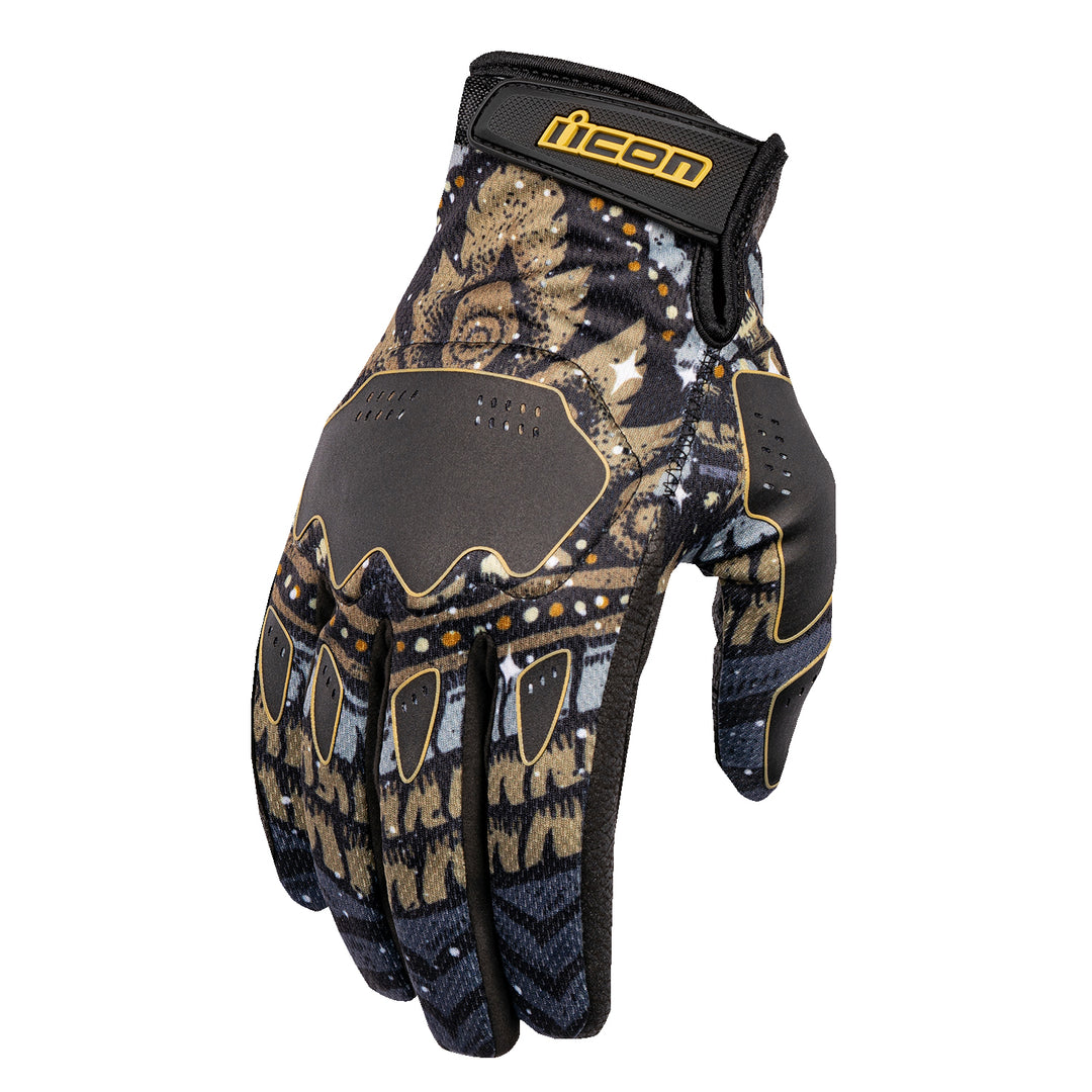ICON Hooligan Daytripper Gloves Black - Back of Hand View