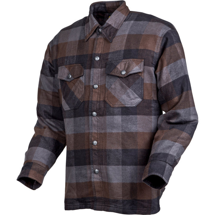 SCORPION EXO Covert Moto Flannel Black/Brown/Grey - Front View