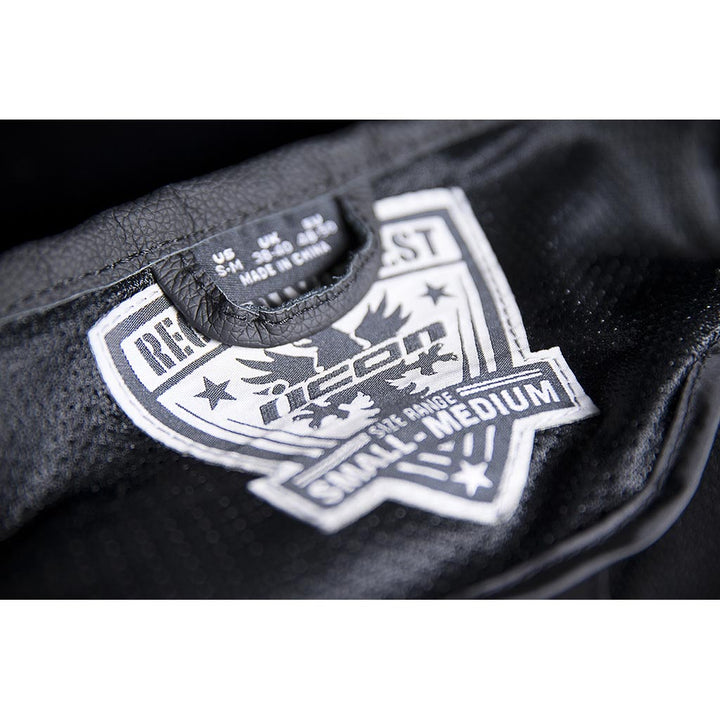 ICON Regulator Vest D3O - Close-Up of Label and Size Tag