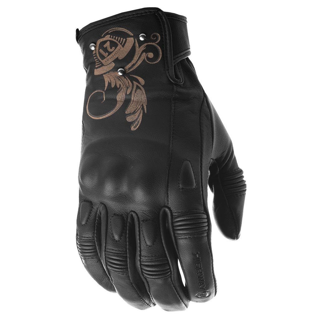 Highway 21 Black Ivy Women's Glove Black - Back of Hand View