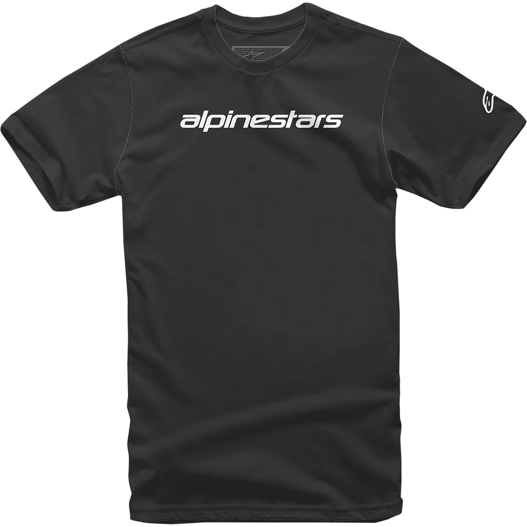 Alpinestars Linear Wordmark T-Shirt Black/Gray - Front View
