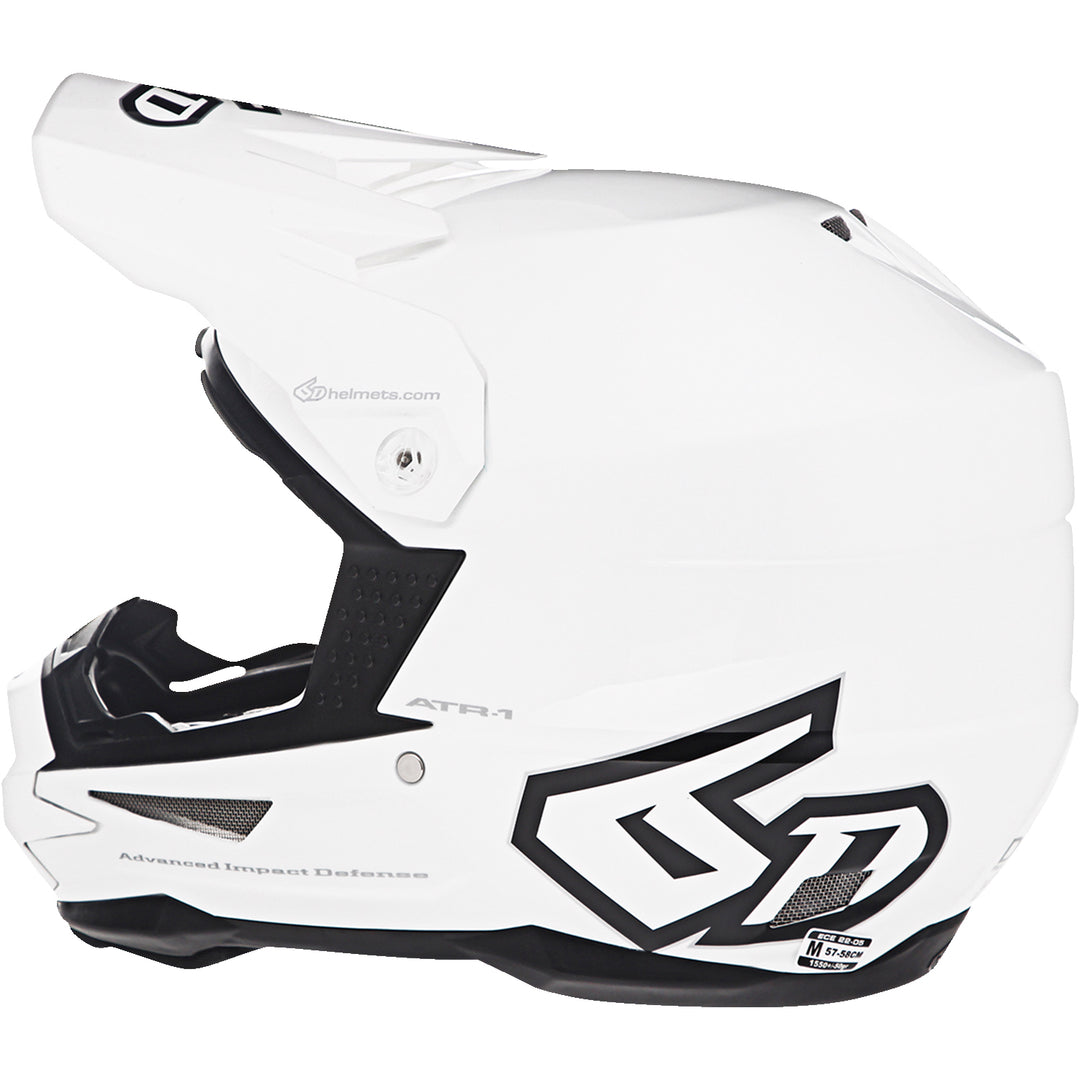 6D Helmets ATR-1 Solid Helmet White - Left Side View