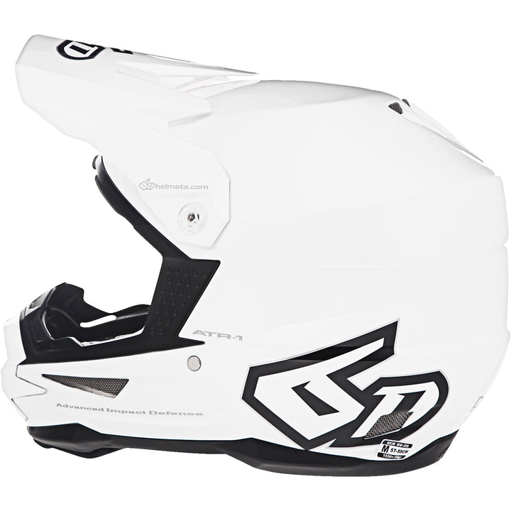 6D Helmets ATR-1 Solid Helmet White - Left Side View
