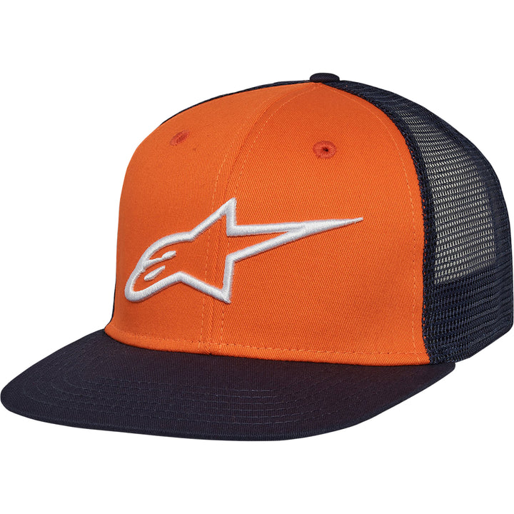 Alpinestars Corp Trucker Hat Orange/Navy - Front Side View