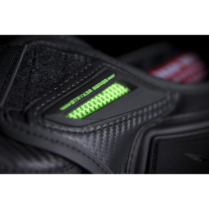 ICON Stryker Vest Green - Close-Up of Shoulder Chest Vent