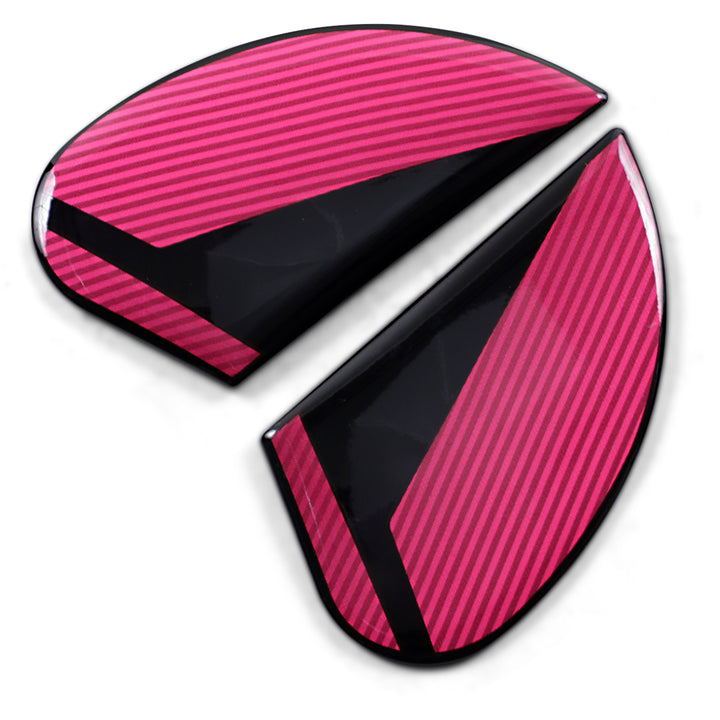 ICON Airform™ Helmet Side Plates — Conflux Pink - Angled Side View of Pair