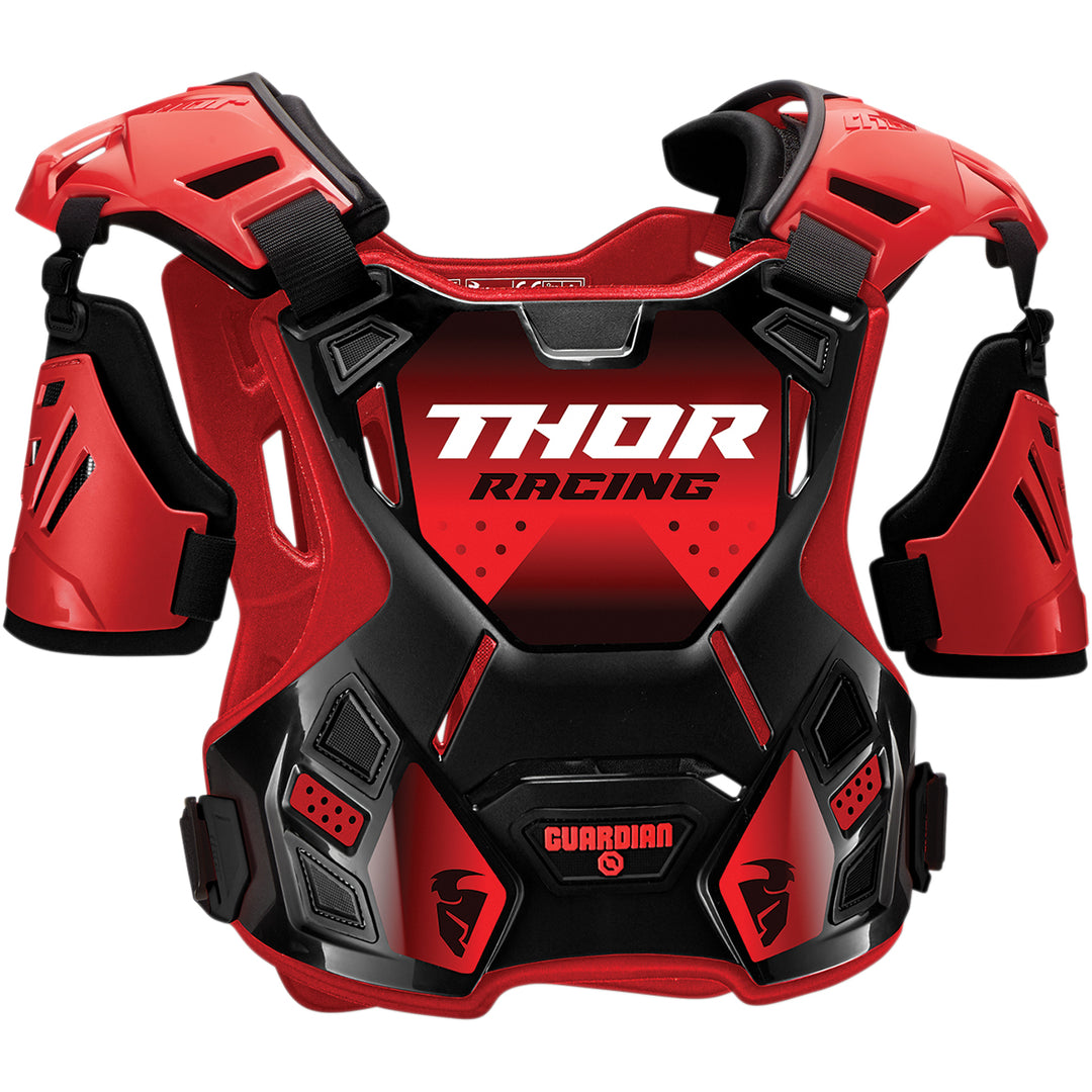 THOR Guardian Roost Deflector Red/White - Front View