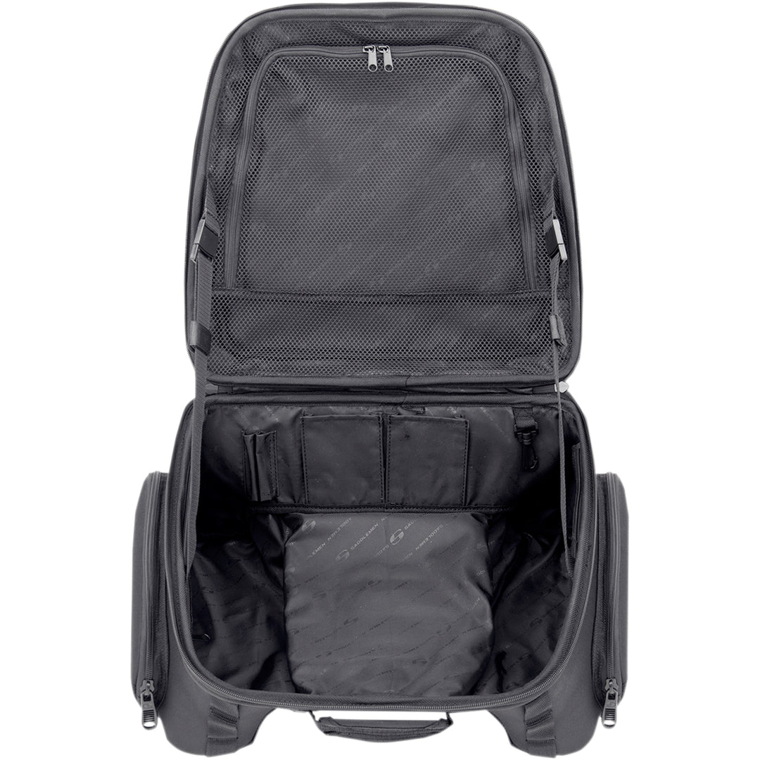 SADDLEMEN TS1620R Tactical Tail Bag - Top View with Open Lid