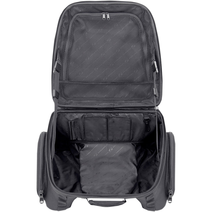 SADDLEMEN TS1620R Tactical Tail Bag - Top View with Open Lid