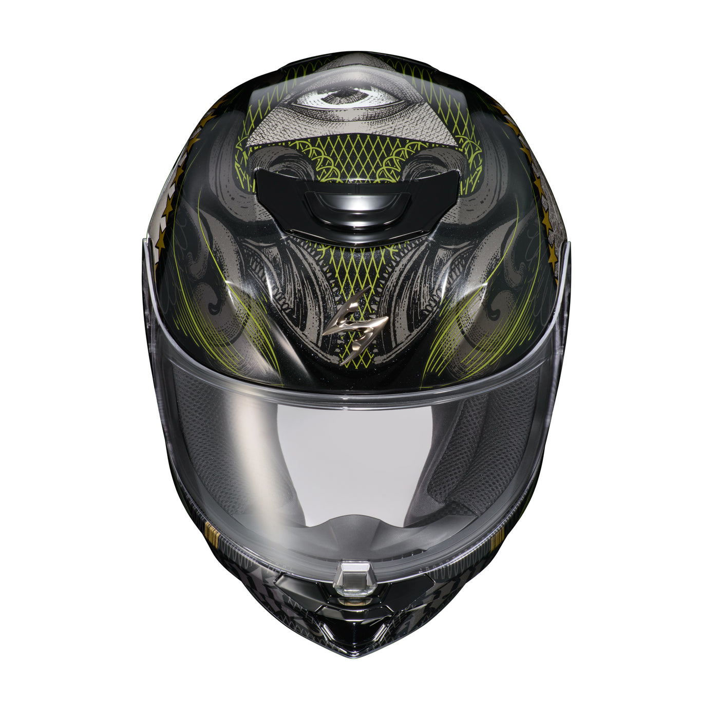 SCORPION EXO EXO-R420 Full-Face Helmet Illuminati 2 Black - Front Top View